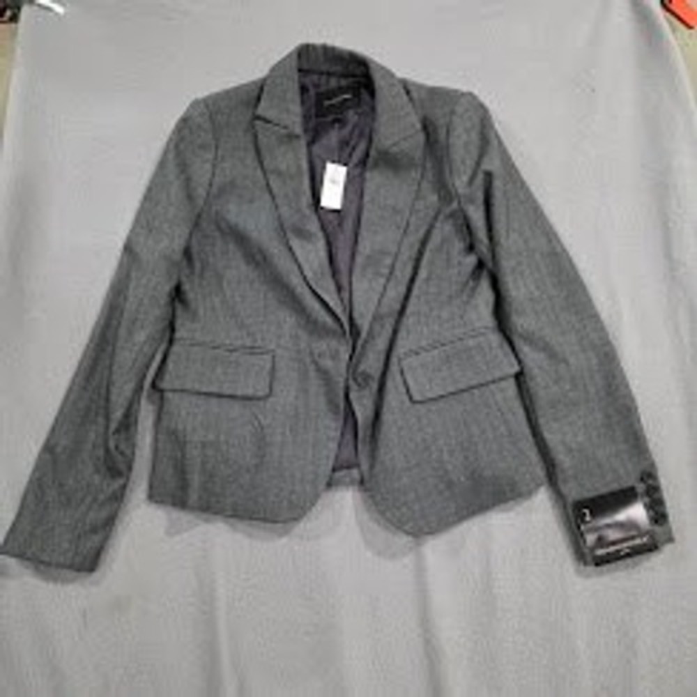 Banana Republic Gray Herringbone Blazer Jacket Size 2 NWT Professional Office